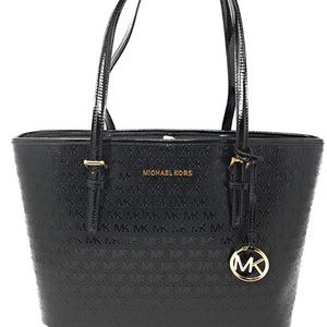 NWT. Michael Kors jet set medium tote. Blk